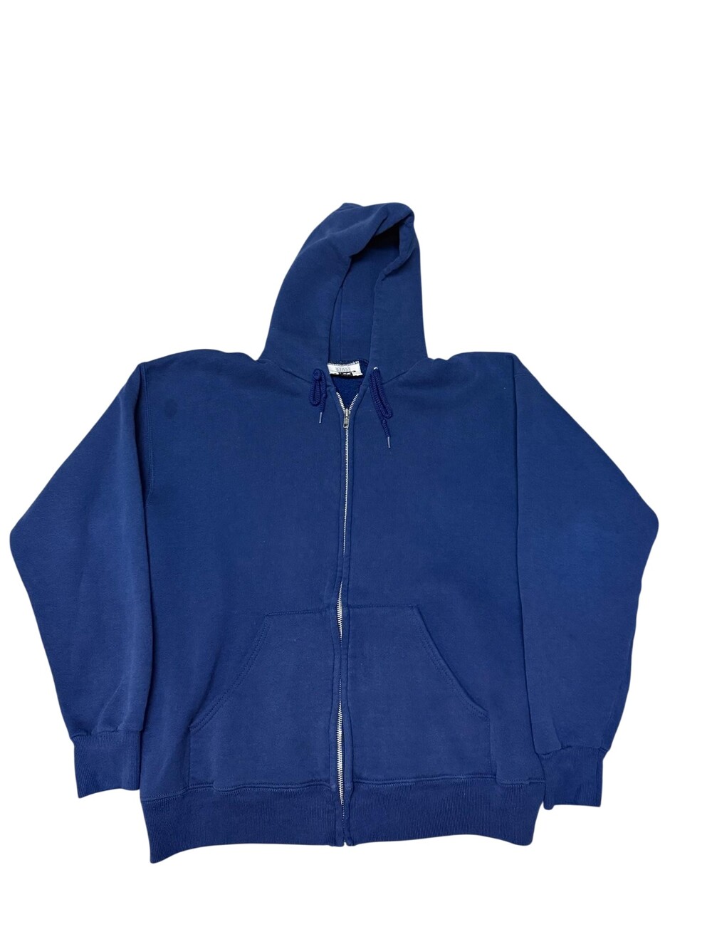 Vintage 90s Lee Hoodie Sweatshirt Mens Large Blue Blank Full Zip Made USA